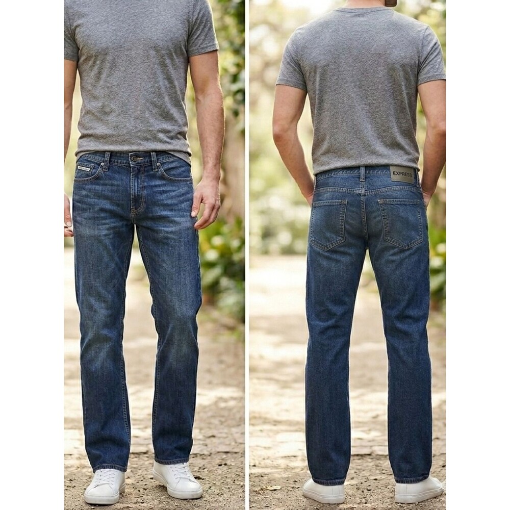 EXPRESS Jeans Mens 32x32 Denim Blake Loose Fit Boot Cut Fit 32x29,5
